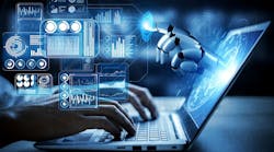 Concept of using AI on a laptop Concept of using AI on a laptop