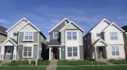 Row of new-construction homes