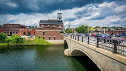 Bridge over river in Nashua, N.H. Bridge over river in Nashua, N.H.