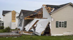 A home damaged from a tornado