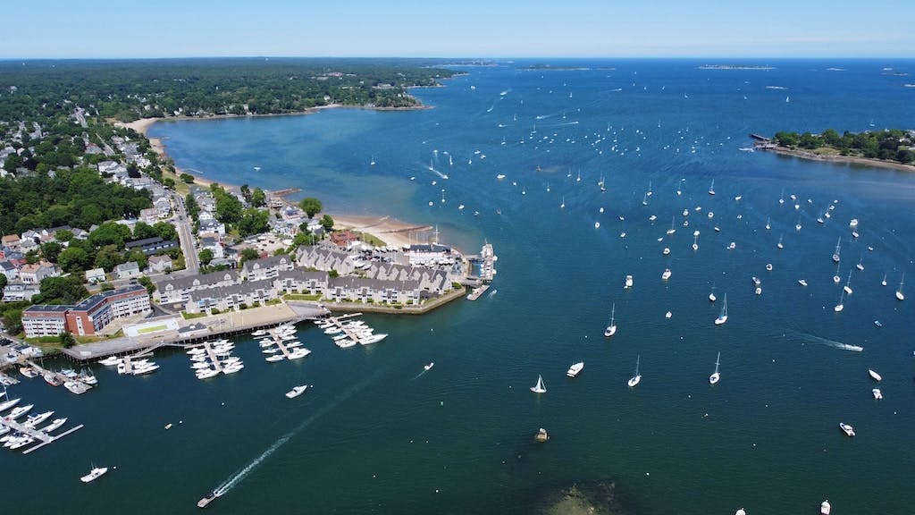Aerial overview of Beverly, Mass.