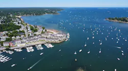 Aerial overview of Beverly, Mass.