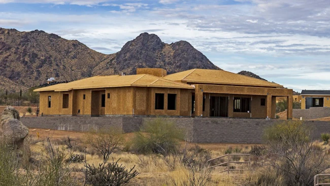 Home under construction in the Mountain West
