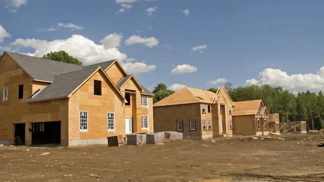 Single-family homes under construction