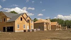 Single-family homes under construction