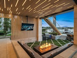 Covered outdoor living room at Zoe home Covered outdoor living room at Zoe home