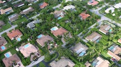 Aerial view of suburban neighborhood in Miami metro Aerial view of suburban neighborhood in Miami metro