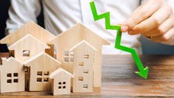 Concept of home prices falling Concept of home prices falling