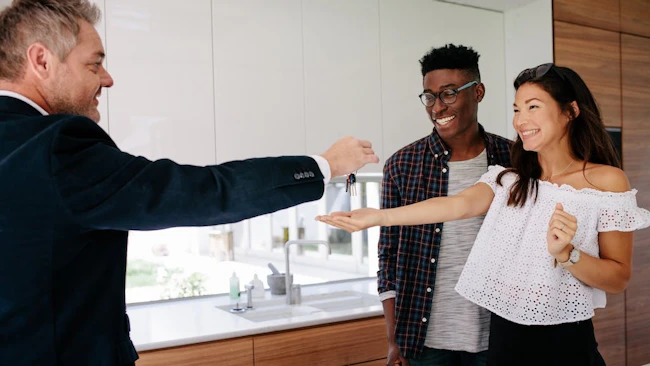 Young couple purchasing a home