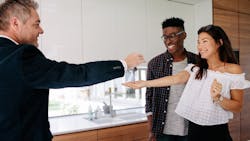 Young couple purchasing a home Young couple purchasing a home