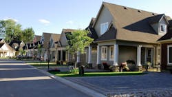 Row of newly constructed houses Row of newly constructed houses