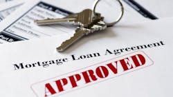 Mortgage loan agreement with a stamp of approval Mortgage loan agreement with a stamp of approval