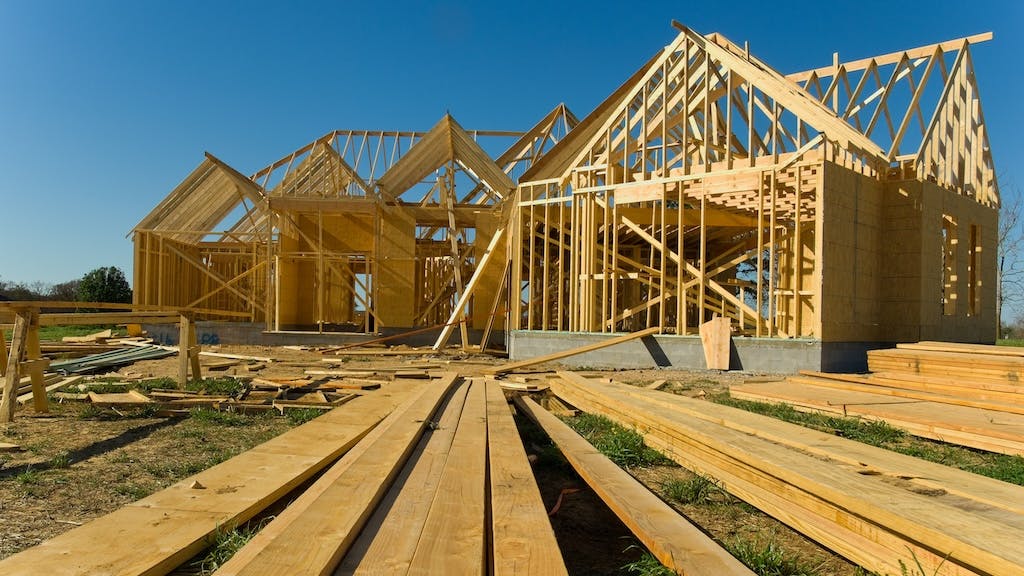 Single-family home under construction