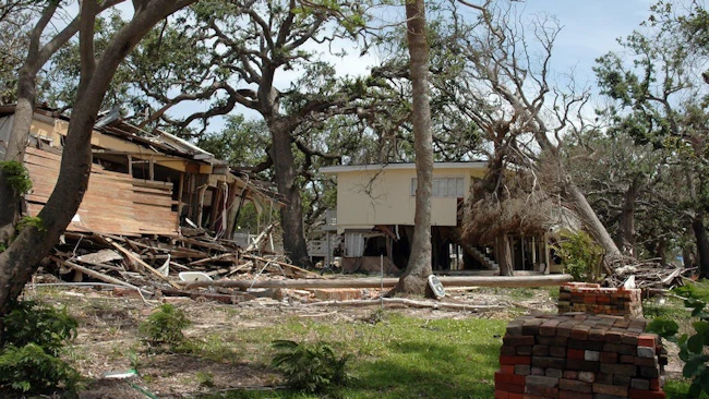 Homes damaged after natural disaster