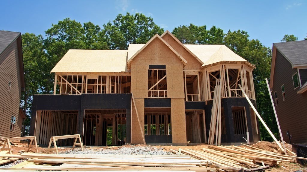 Single-family home under construction