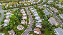 Aerial view of residential neighborhood Aerial view of residential neighborhood
