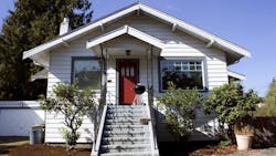Exterior of a starter home Exterior of a starter home