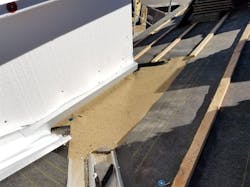 Roof deck protection extending to the adjacent wall at the cricket prevents roof leaks and potential damage to building materials in this area Roof deck protection extending to the adjacent wall at the cricket prevents roof leaks and potential damage to building materials in this area