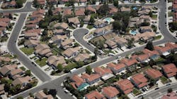 Aerial view of residential neighborhood Aerial view of residential neighborhood