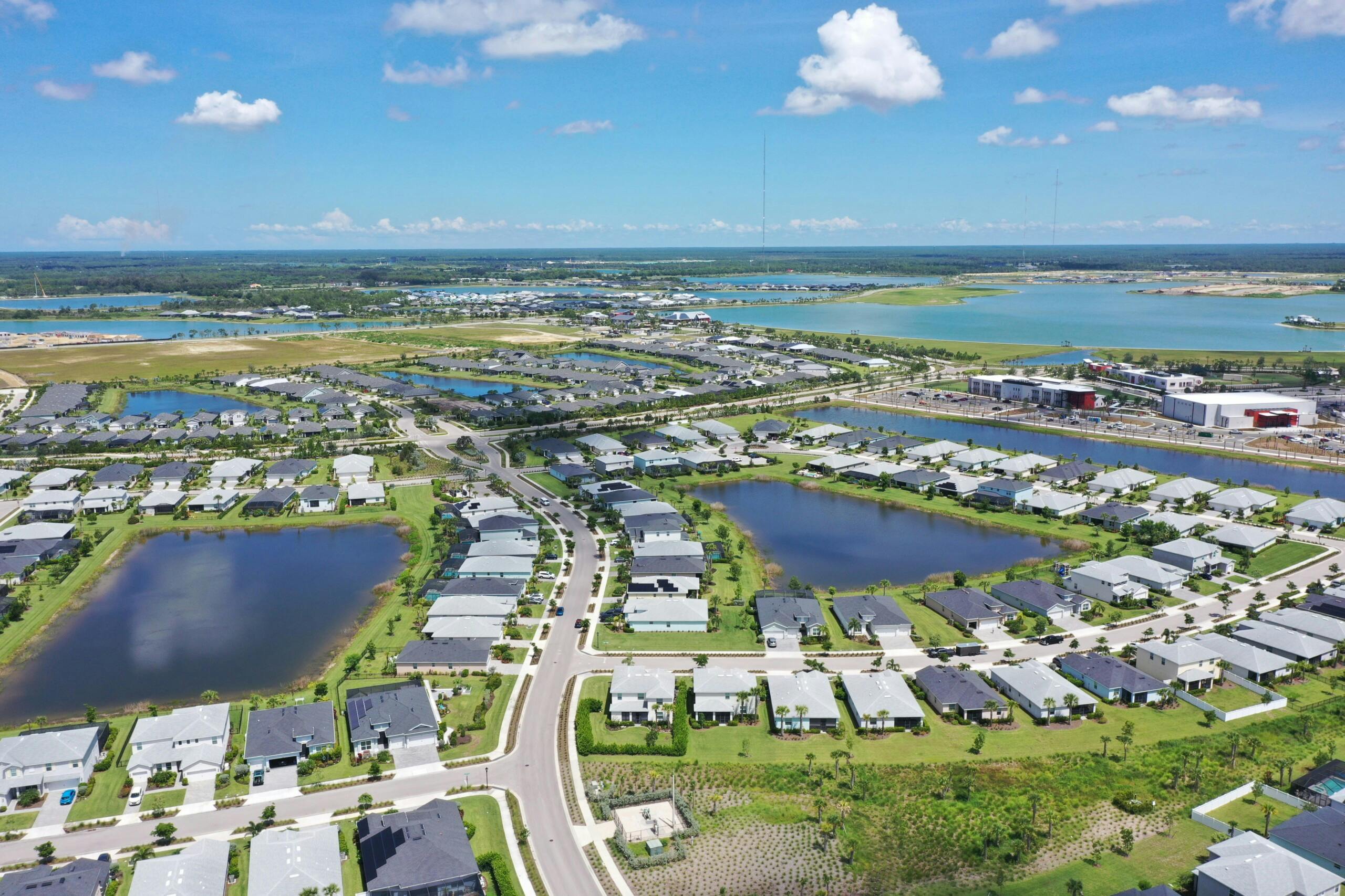 Babcock Ranch in Southwest Florida by Kitson & Partners exemplifies a holistic commitment to community resiliency, from homes built to above-code standards to on-site energy and water utilties and reclaimed wetlands to help mitigate flooding, among other steps, big and small.