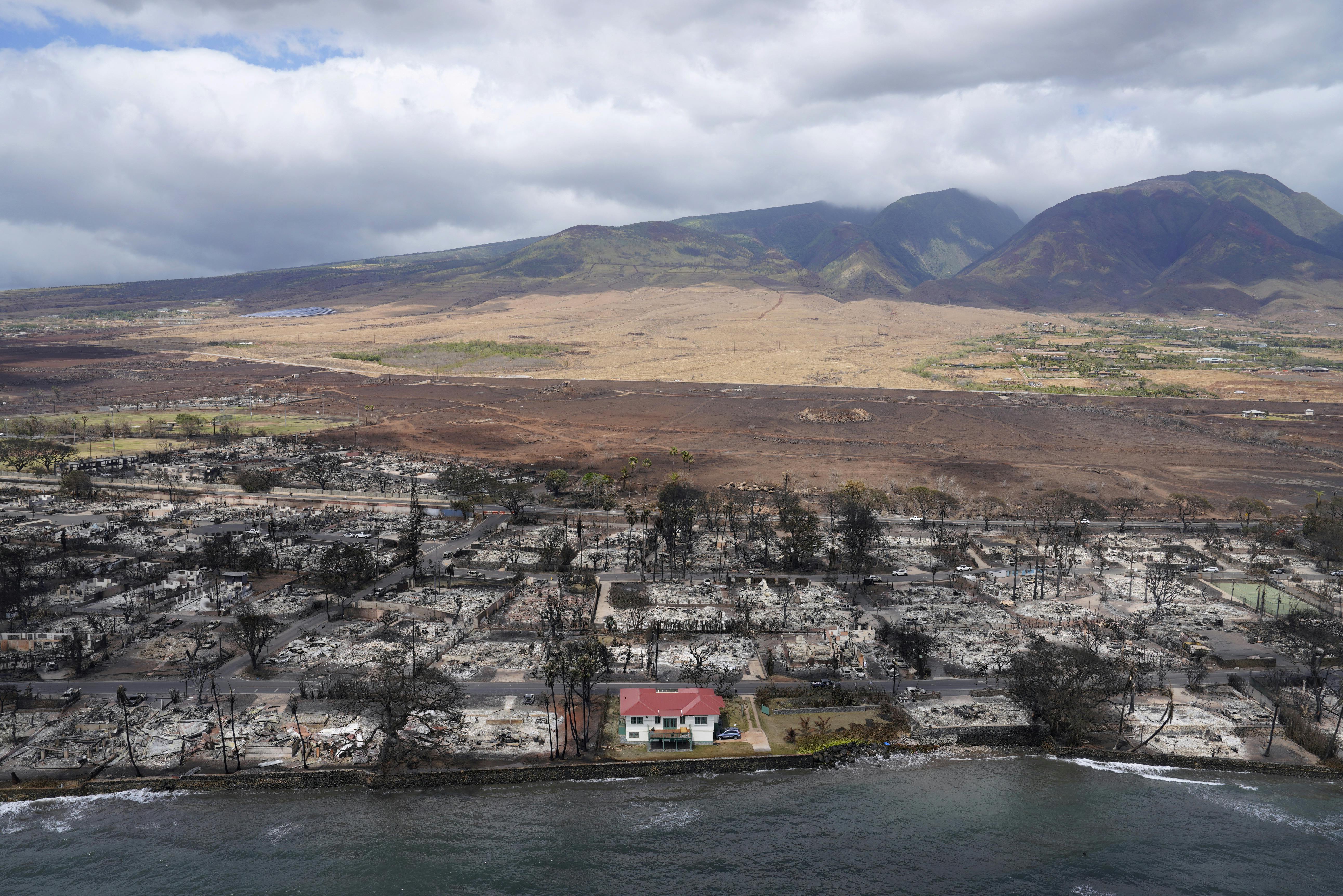 The so-called 'Miracle House' on Maui survived a wildfire that wiped out 2,200 homes and structures in Lahaina Town in 2023. Photo: c. 2023 Kevin Fujii/Honolulu Civil Beat