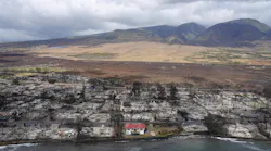 The so-called 'Miracle House' on Maui survived a wildfire that wiped out 2,200 homes and structures in Lahaina Town in 2023. Photo: c. 2023 Kevin Fujii/Honolulu Civil Beat