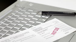 A mortgage payment notice with 'past due' stamped in red A mortgage payment notice with 'past due' stamped in red