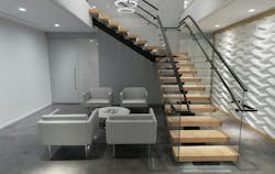 This all-in-one, mono-stringer floating stair system is modular (so it’s easy to install), includes integrated cable, rod, or glass railing, is certified by the International Code Council, and is designed, engineered, manufactured, fabricated, and can be installed by Viewrail’s expert team. This all-in-one, mono-stringer floating stair system is modular (so it’s easy to install), includes integrated cable, rod, or glass railing, is certified by the International Code Council, and is designed, engineered, manufactured, fabricated, and can be installed by Viewrail’s expert team.