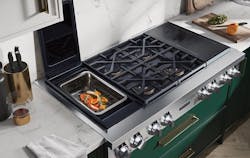 the 48-inch Pro Rangetop is the versatile workhorse of the industry. It’s the only pro rangetop on the market to include built-in sous vide, four gas burners, as well as two-zone induction - a first-to-market thanks to utilizing 240 volts as opposed to 120 volts. A 2020 winner of both the TWICE VIP Award and Connected Design Award, this rangetop gives provides everything needed to prepare restaurant-quality meals with less space. the 48-inch Pro Rangetop is the versatile workhorse of the industry. It’s the only pro rangetop on the market to include built-in sous vide, four gas burners, as well as two-zone induction - a first-to-market thanks to utilizing 240 volts as opposed to 120 volts. A 2020 winner of both the TWICE VIP Award and Connected Design Award, this rangetop gives provides everything needed to prepare restaurant-quality meals with less space.