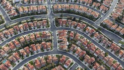 Aerial overview of suburban neighborhood Aerial overview of suburban neighborhood