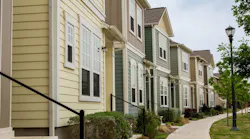 Row of new-construction homes