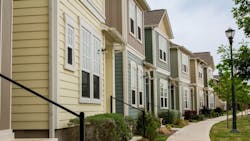 Row of new-construction homes Row of new-construction homes