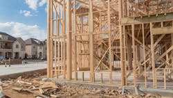 Single-family home under construction in Texas Single-family home under construction in Texas