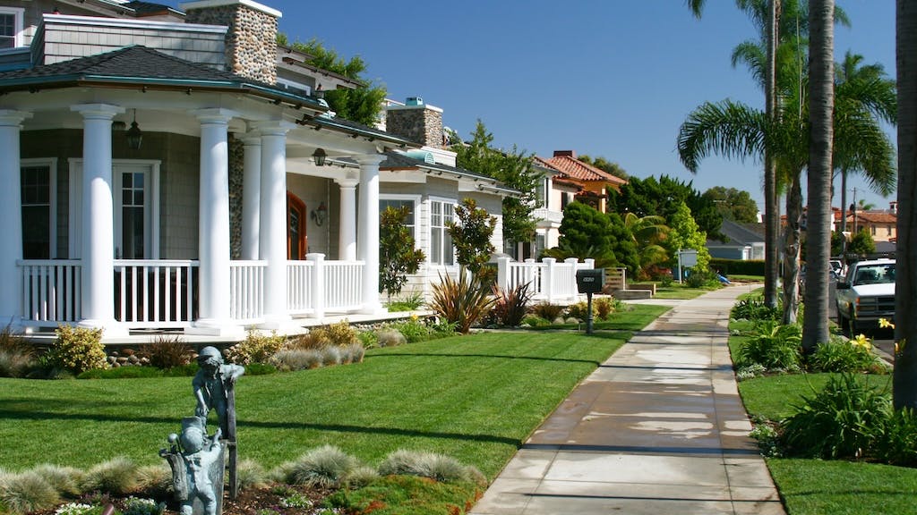 Row of luxury homes