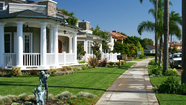 Row of luxury homes