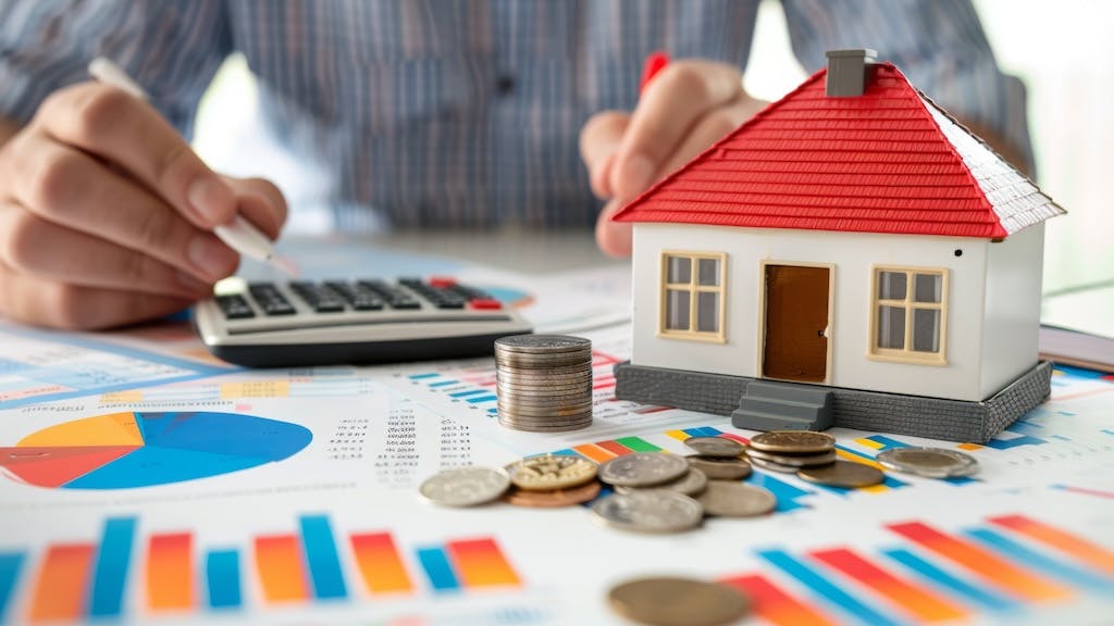 Homeowner calculating monthly expenses