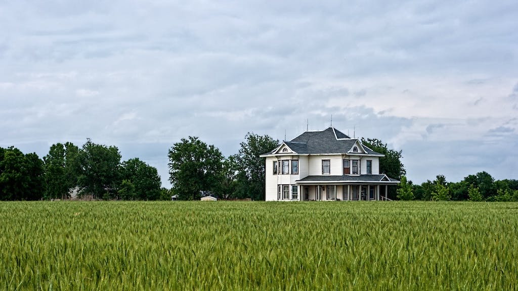 Rural home on farmland