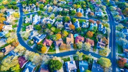 Aerial view of suburban neighborhood Aerial view of suburban neighborhood