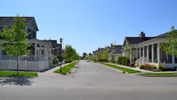 New homes on quiet suburban street New homes on quiet suburban street