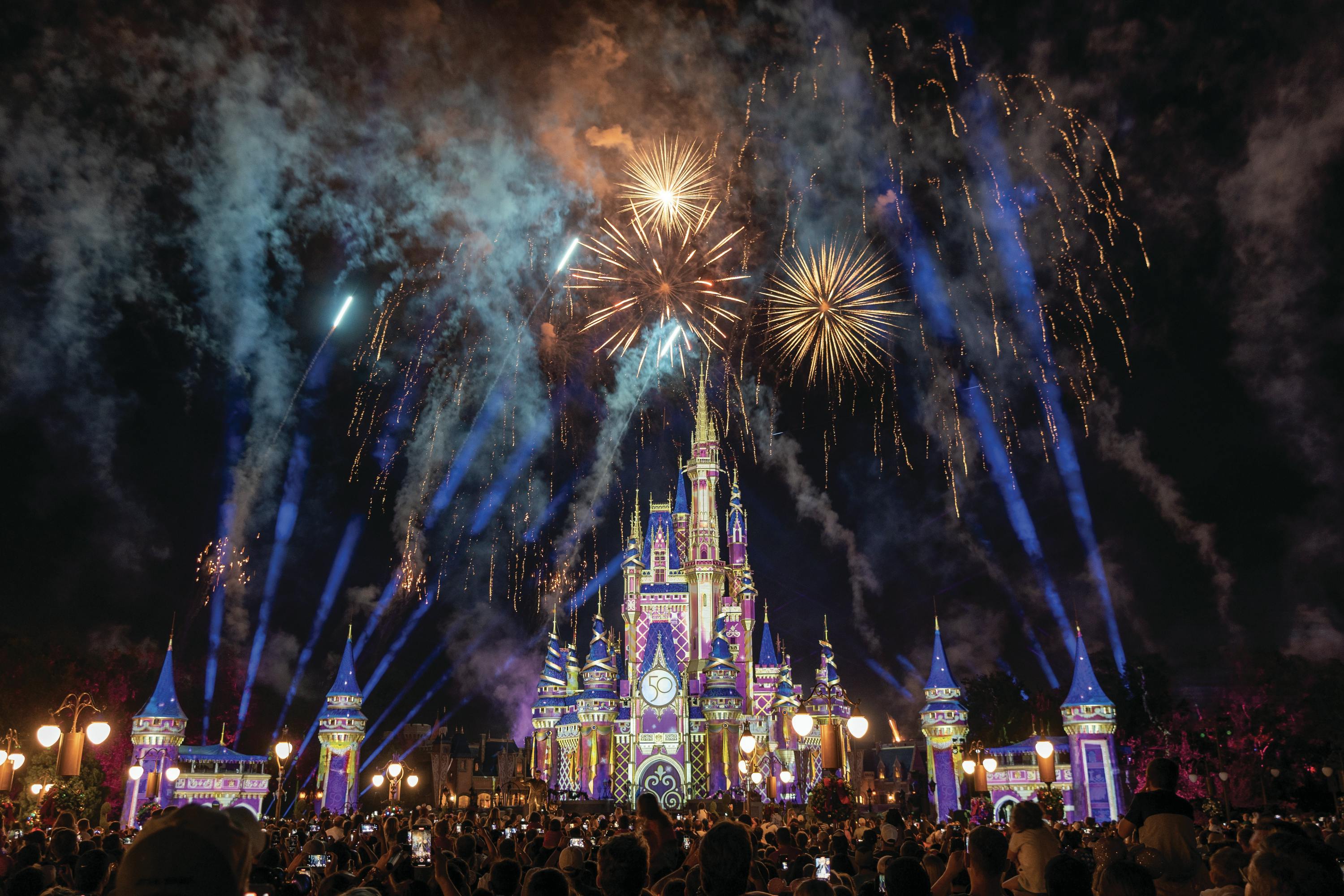 Fireworks over castle at Disney World