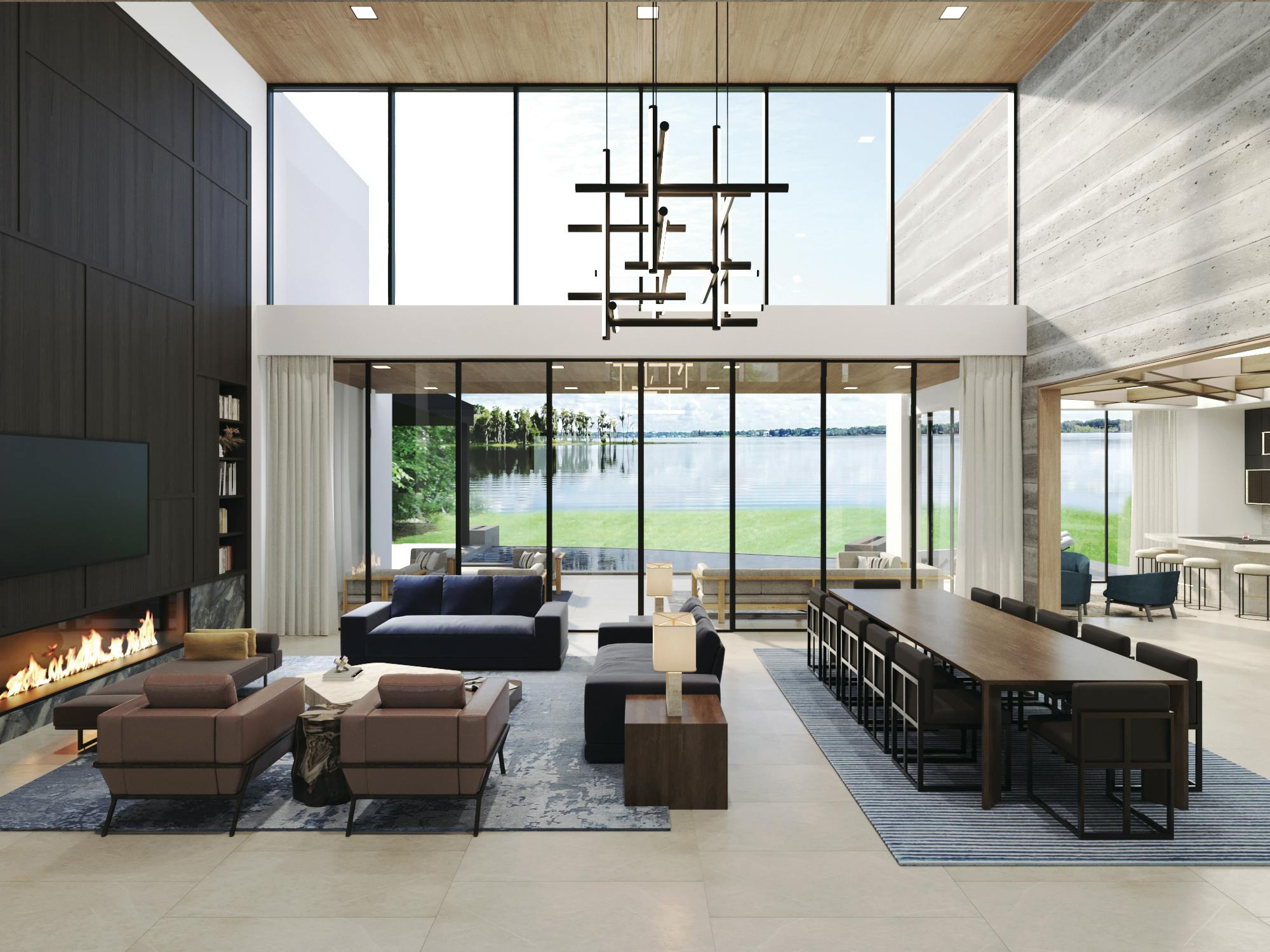 Rendering of the great room at The New American Home 2026