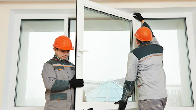 Home builders installing windows