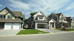 New homes on a suburban street New homes on a suburban street