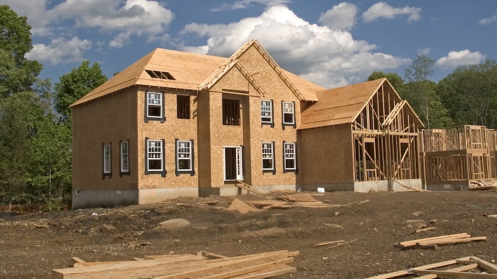 A single-family home under construction