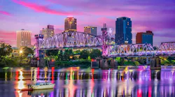 Little Rock skyline at sunset
