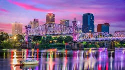 Little Rock skyline at sunset Little Rock skyline at sunset