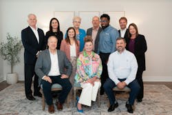 The Omega Builders team (seated L-R): John Howe, president; Rachel White, VP of sales and marketing; and Drew Dennison, director of architectural design; (standing L-R): Ron O’Neal, marketing director; Anna Musulin, human resources manager; Ashley Robustelli, media and design manager; Pam de Jager, CFO; DC Carter, sales manager; Donald Gross, area construction manager; Ryan Waldron, COO; and Lorie McCallum, controller. The Omega Builders team (seated L-R): John Howe, president; Rachel White, VP of sales and marketing; and Drew Dennison, director of architectural design; (standing L-R): Ron O’Neal, marketing director; Anna Musulin, human resources manager; Ashley Robustelli, media and design manager; Pam de Jager, CFO; DC Carter, sales manager; Donald Gross, area construction manager; Ryan Waldron, COO; and Lorie McCallum, controller.
