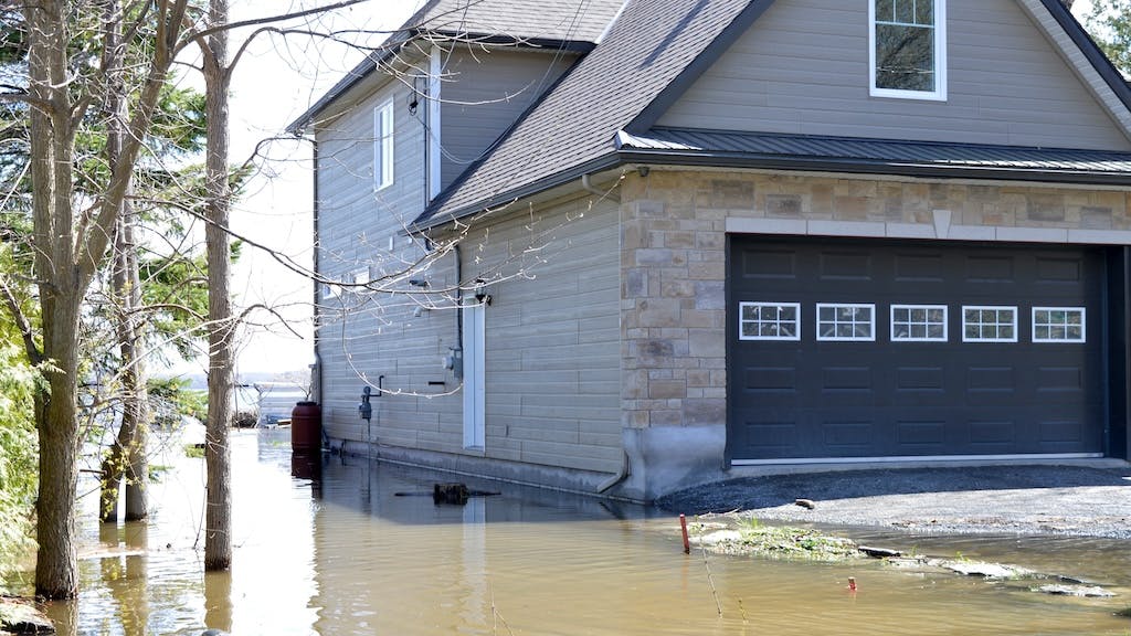 Home damaged from flood