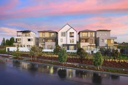 High-density single-family detached homes at L'Aube at Solis Park by Trumark Homes in Irvine, Calif., demonstrate the variety of massing, articulation, and layout that builders can achieve on deep, narrow footprints without the constraint of shared walls. High-density single-family detached homes at L'Aube at Solis Park by Trumark Homes in Irvine, Calif., demonstrate the variety of massing, articulation, and layout that builders can achieve on deep, narrow footprints without the constraint of shared walls.