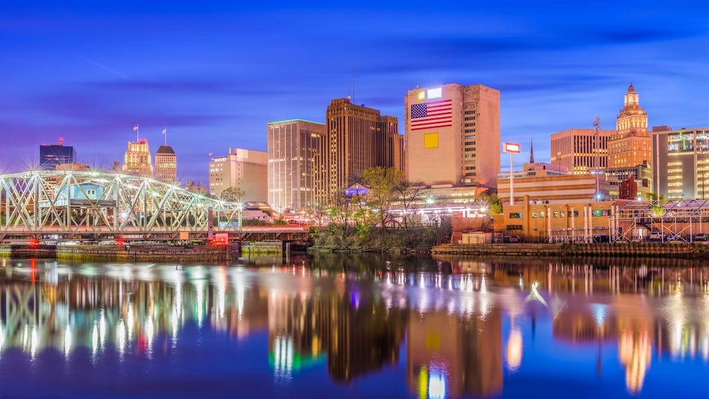Newark, N.J. city skyline from the water